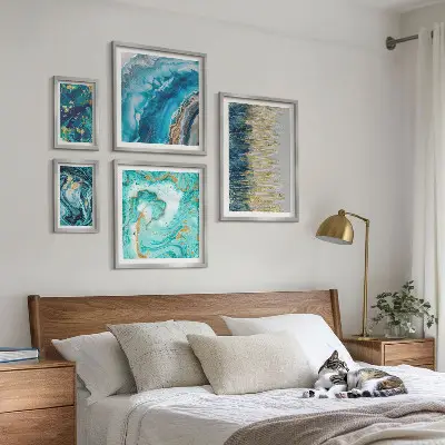 Galería de arte para pared composiciones abstractas en tonos azules