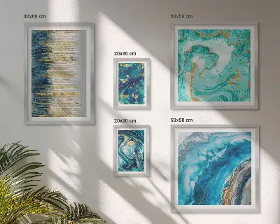 Galería de arte para pared composiciones abstractas en tonos azules