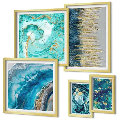 Galería de arte para pared composiciones abstractas en tonos azules