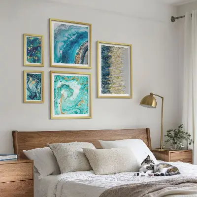 Galería de arte para pared composiciones abstractas en tonos azules