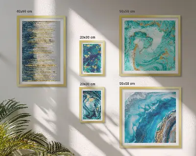 Galería de arte para pared composiciones abstractas en tonos azules