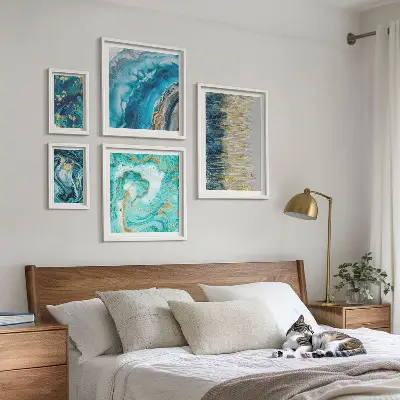 Galería de arte para pared composiciones abstractas en tonos azules