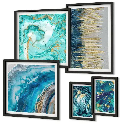 Galería de arte para pared composiciones abstractas en tonos azules