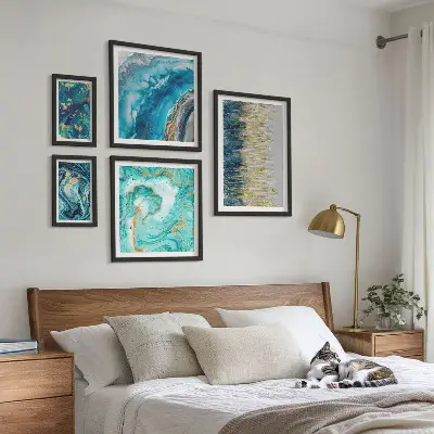 Galería de arte para pared composiciones abstractas en tonos azules