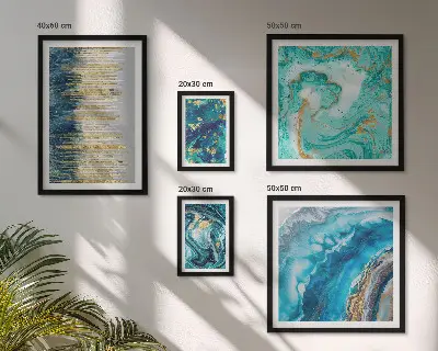 Galería de arte para pared composiciones abstractas en tonos azules
