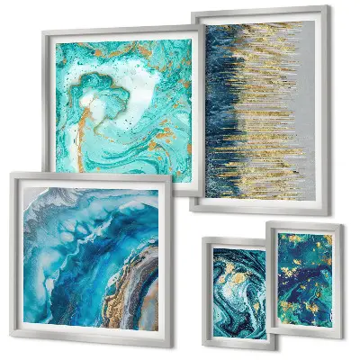 Galería de arte para pared composiciones abstractas en tonos azules
