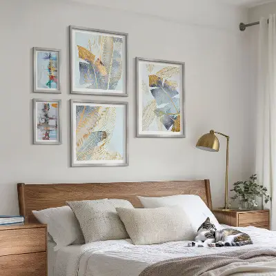 Conjunto de cuadros decorativos con motivos vegetales modernos