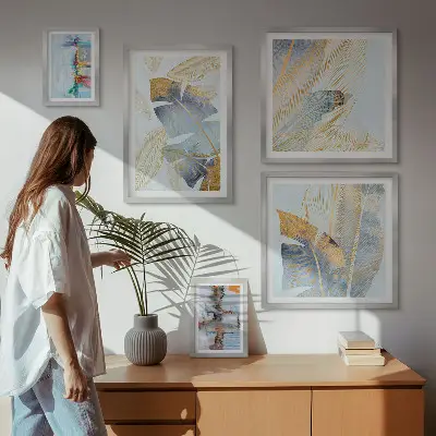 Conjunto de cuadros decorativos con motivos vegetales modernos