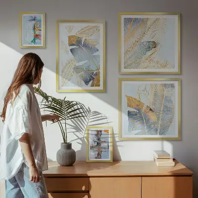 Conjunto de cuadros decorativos con motivos vegetales modernos