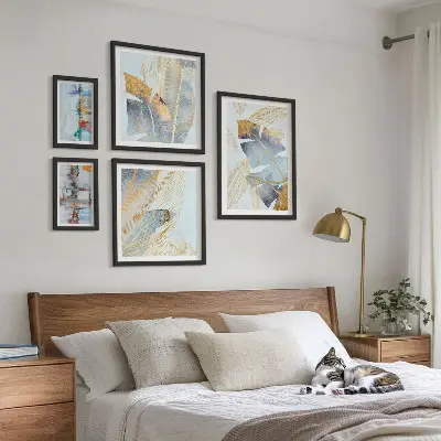 Conjunto de cuadros decorativos con motivos vegetales modernos