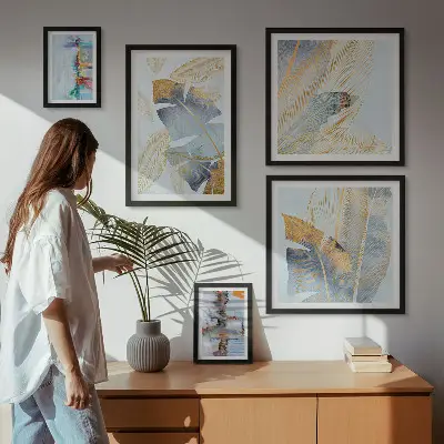 Conjunto de cuadros decorativos con motivos vegetales modernos
