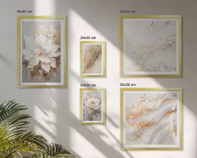 Conjunto de cuadros decorativos con elegantes composiciones florales