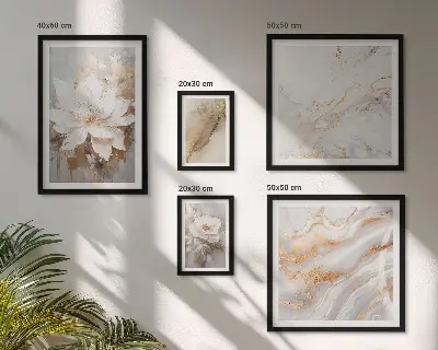 Conjunto de cuadros decorativos con elegantes composiciones florales