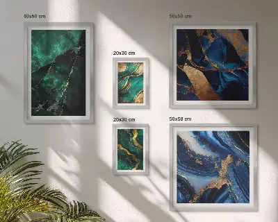 Set de 5 cuadros para salón diseño de abstracciones elegantes con vegetación