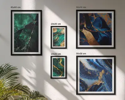 Set de 5 cuadros para salón diseño de abstracciones elegantes con vegetación
