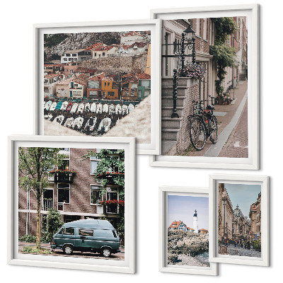 Pared galería de arte Encantadoras calles para bicicletas
