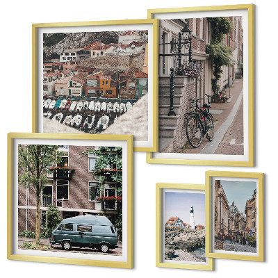 Pared galería de arte Encantadoras calles para bicicletas