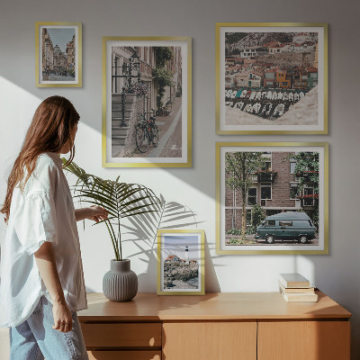 Pared galería de arte Encantadoras calles para bicicletas