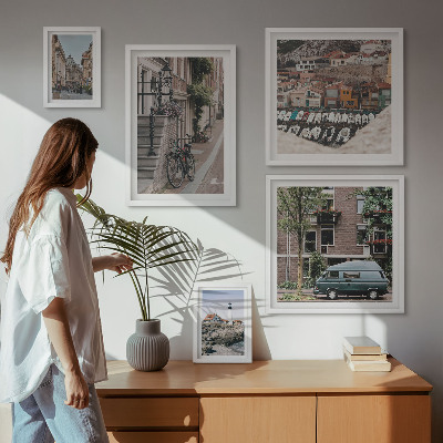 Pared galería de arte Encantadoras calles para bicicletas