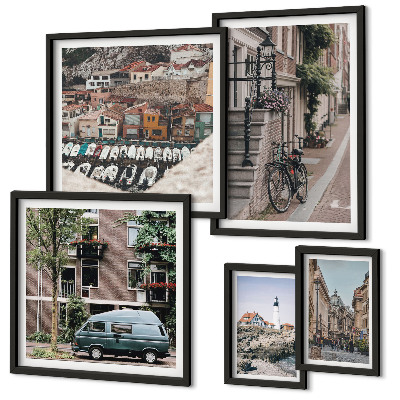 Pared galería de arte Encantadoras calles para bicicletas