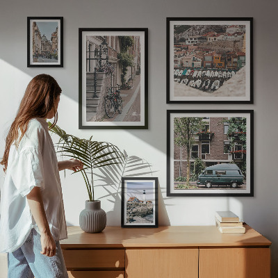 Pared galería de arte Encantadoras calles para bicicletas