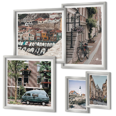 Pared galería de arte Encantadoras calles para bicicletas