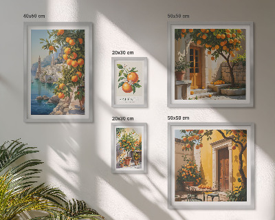 Conjunto de cuadros decorativos Vistas atmosféricas de frutas