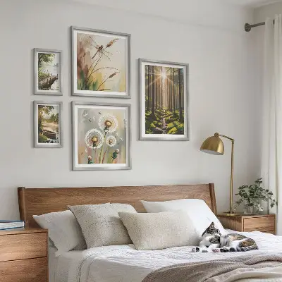 Pared galería de arte paisajes forestales de naturaleza y paz