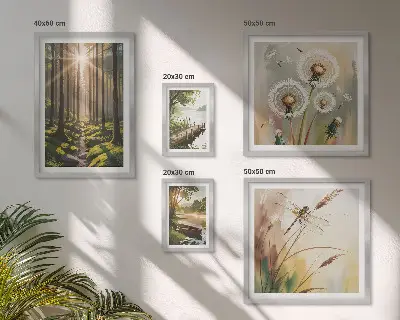 Pared galería de arte paisajes forestales de naturaleza y paz