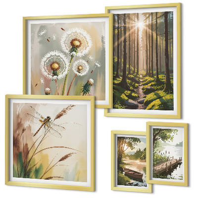 Pared galería de arte Paisajes forestales, naturaleza, paz