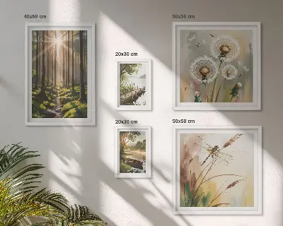 Pared galería de arte paisajes forestales de naturaleza y paz