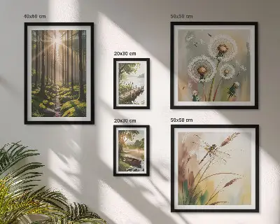 Pared galería de arte paisajes forestales de naturaleza y paz