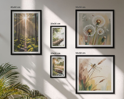 Pared galería de arte Paisajes forestales, naturaleza, paz