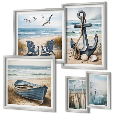 Conjunto de cuadros decorativos Inspiraciones de estilo costero playa