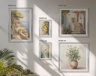 Pared galería de arte Vistas elegantes de pueblos costeros