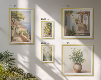 Pared galería de arte Vistas elegantes de pueblos costeros