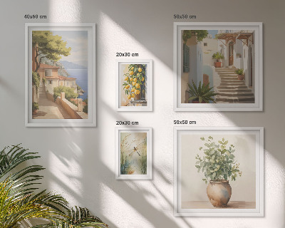 Pared galería de arte Vistas elegantes de pueblos costeros