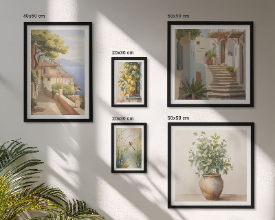 Pared galería de arte Vistas elegantes de pueblos costeros