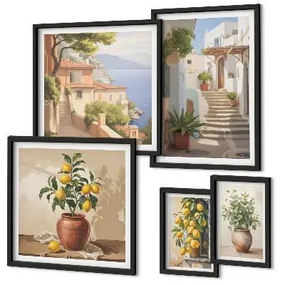 Conjunto de cuadros decorativos de plantas para interiores