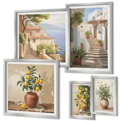 Conjunto de cuadros decorativos de plantas para interiores