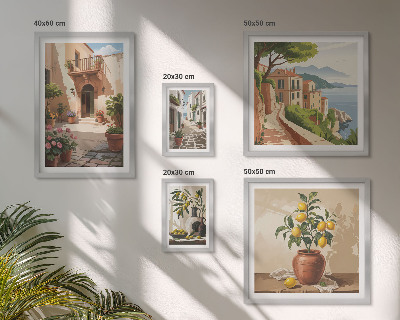 Pared galería de arte Flores en las calles al estilo mediterráneo