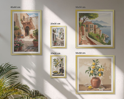Pared galería de arte Flores en las calles al estilo mediterráneo
