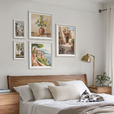 Pared galería de arte Flores en las calles al estilo mediterráneo