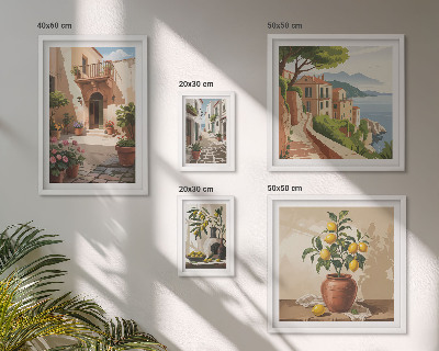 Pared galería de arte Flores en las calles al estilo mediterráneo