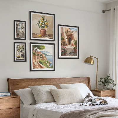 Pared galería de arte Flores en las calles al estilo mediterráneo