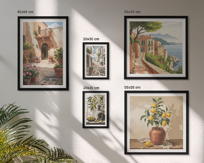Pared galería de arte Flores en las calles al estilo mediterráneo