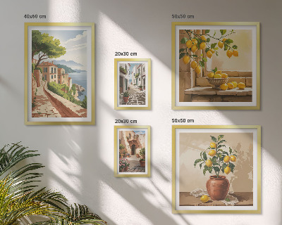 Set de 5 cuadros para salón Encantadoras vistas al Mediterráneo