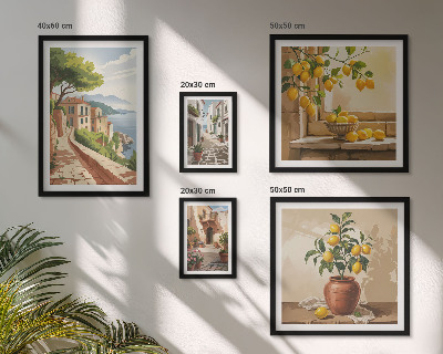 Set de 5 cuadros para salón Encantadoras vistas al Mediterráneo