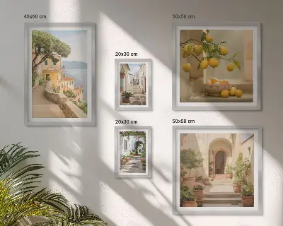 Pared galería de arte encantadoras calles con motivos marineros