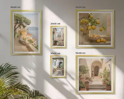 Pared galería de arte encantadoras calles con motivos marineros
